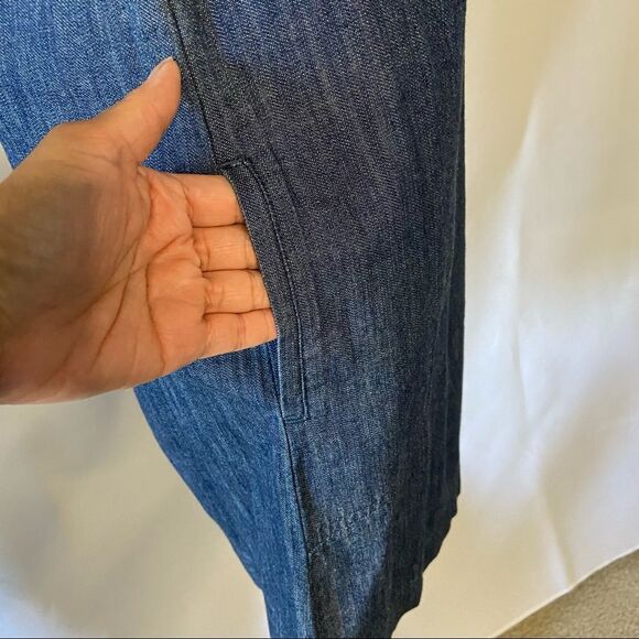 MERONA Blue Denim Straight Mini-to-Midi Dress XSmall - Picture 6 of 10